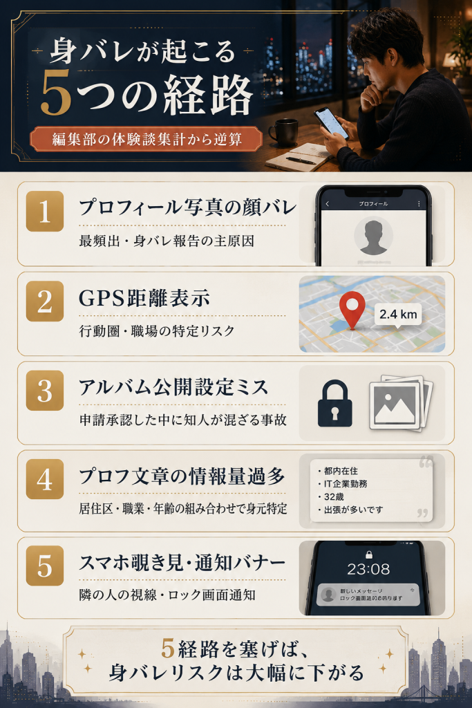 ナイモン身バレが起こる5つの経路（写真・GPS・アルバム・プロフ・覗き見）