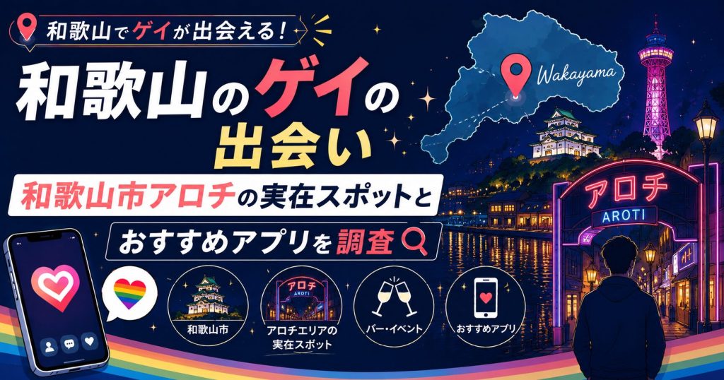 和歌山のゲイの出会い｜和歌山市アロチの実在スポットとおすすめアプリを調査