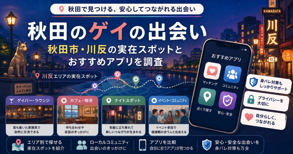 秋田のゲイの出会い｜秋田市・川反の実在スポットとおすすめアプリを調査