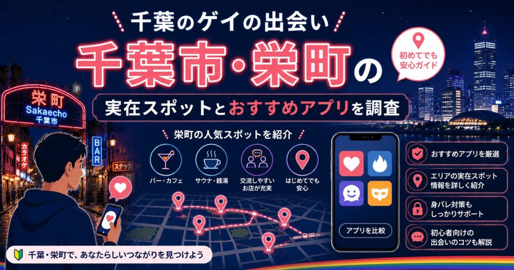 千葉のゲイの出会い｜千葉市・栄町の実在スポットとおすすめアプリを調査