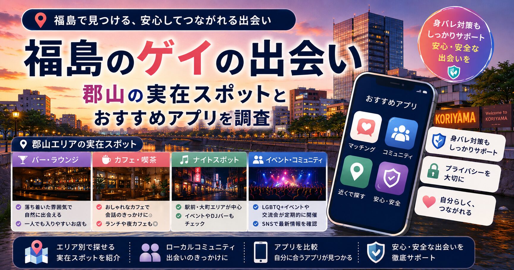 福島のゲイの出会い|郡山の実在スポットとおすすめアプリを調査