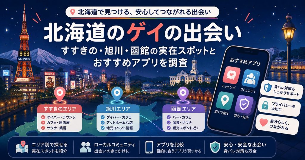 北海道のゲイの出会い｜すすきの・旭川・函館の実在スポットとおすすめアプリを調査