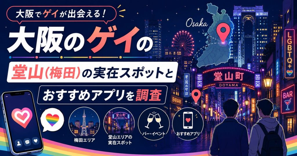 大阪のゲイの出会い｜堂山（梅田）の実在スポットとおすすめアプリを調査