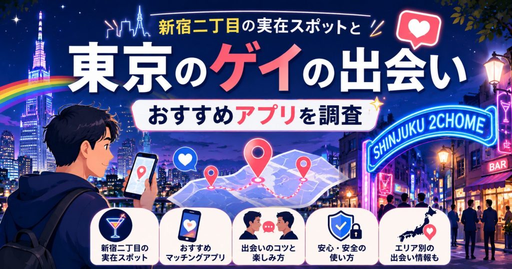 東京のゲイの出会い｜新宿二丁目の実在スポットとおすすめアプリを調査