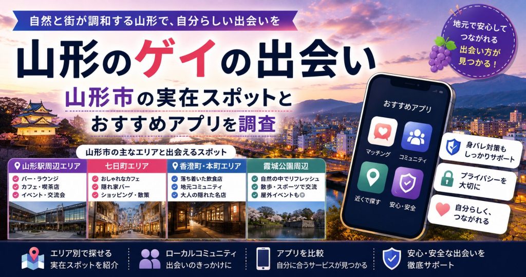 山形のゲイの出会い｜山形市の実在スポットとおすすめアプリを調査