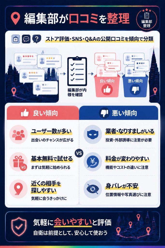 編集部による9monstersの口コミ整理の図