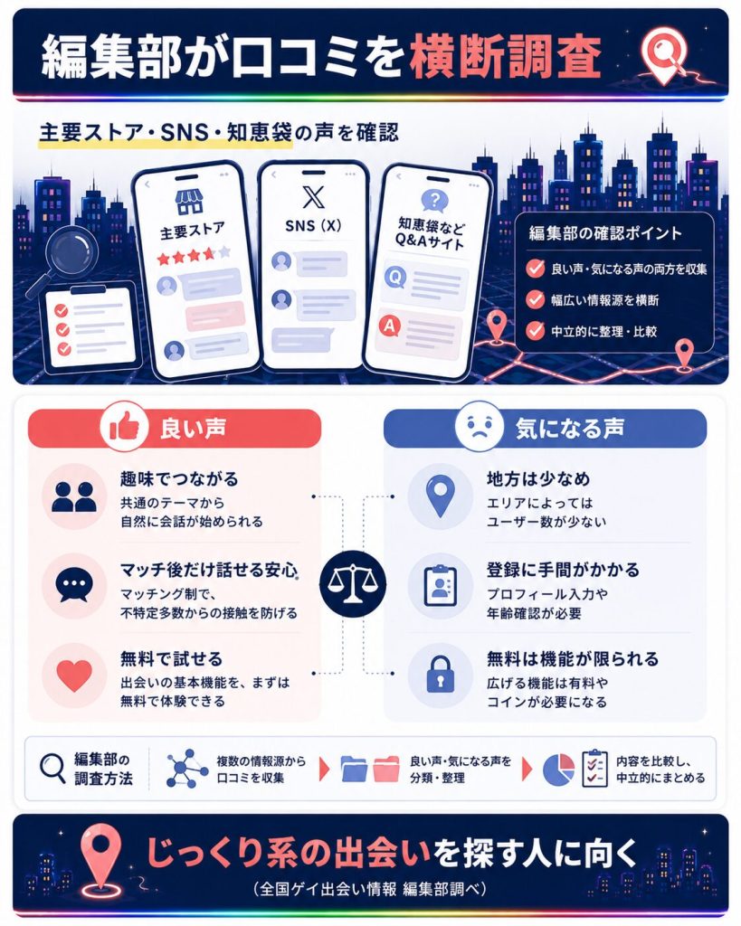 編集部が口コミを横断調査した整理図