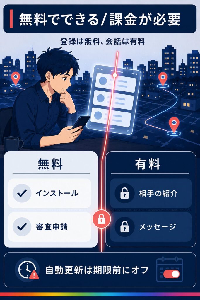 無料でできる範囲と課金が必要な範囲の対比図