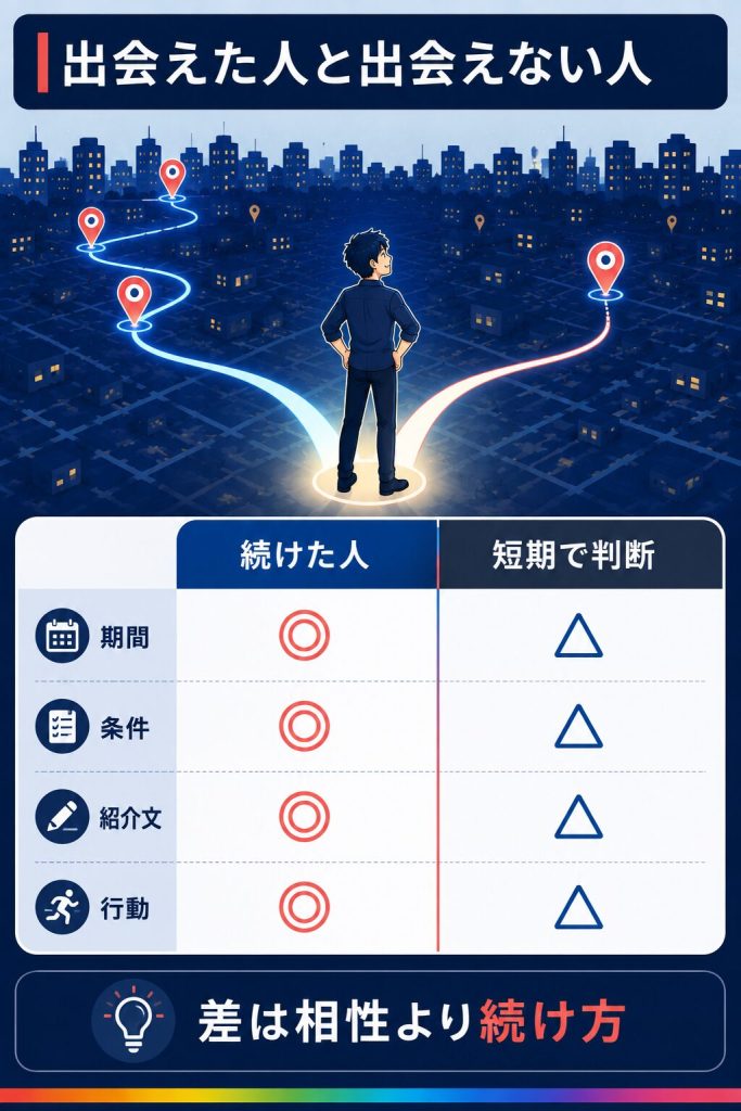 出会えた人と出会えない人の違いの比較表