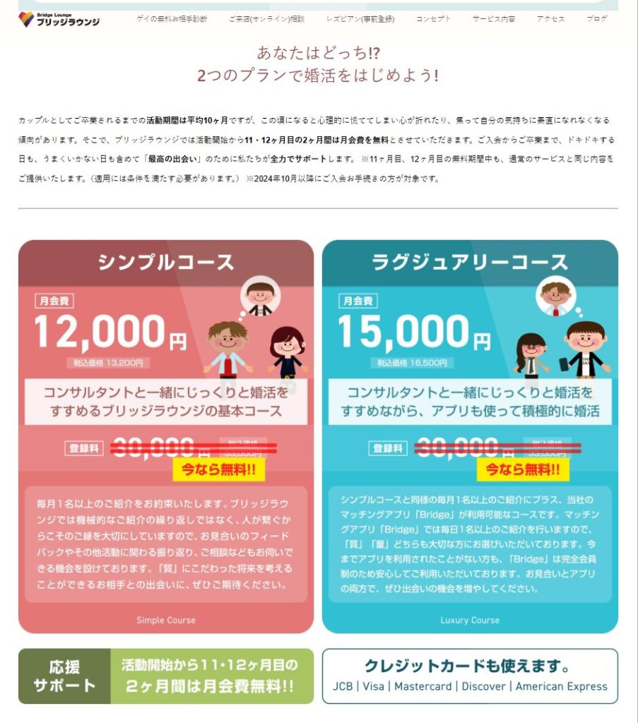 公式サイトの料金一覧の画面
