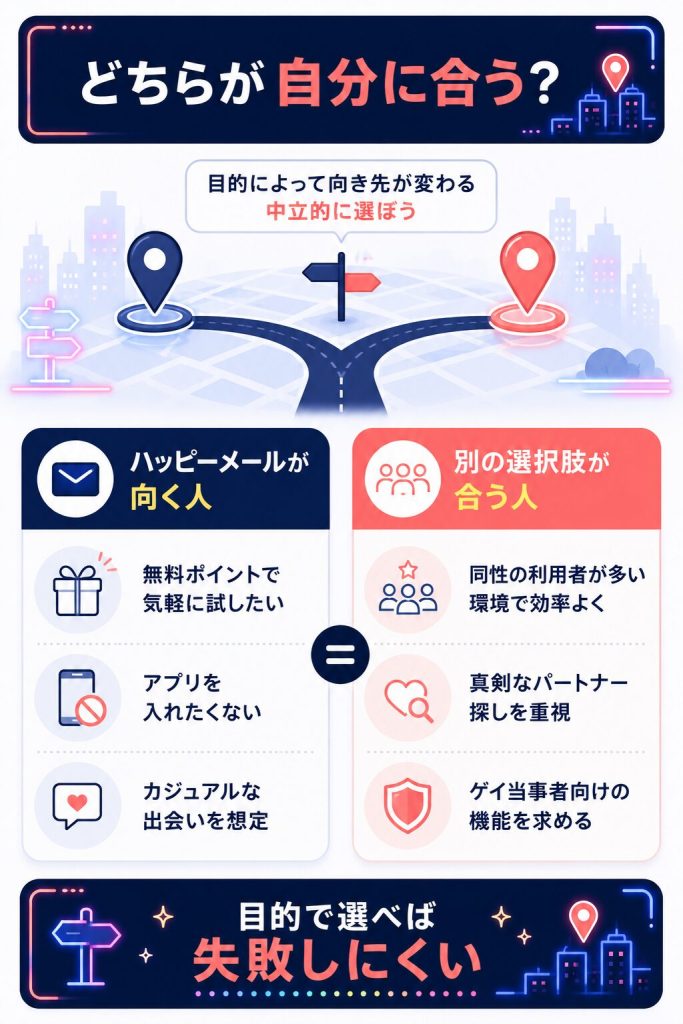 向いている人と別の選択肢が合う人の対比図